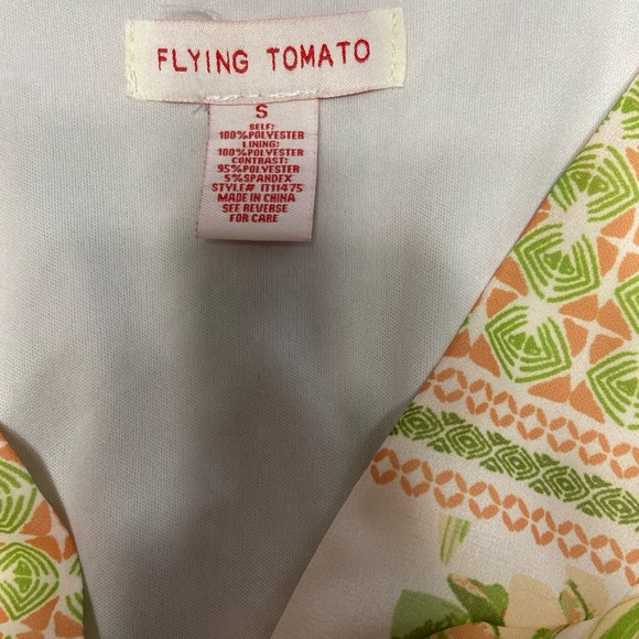 Flying Tomato Green and Orange Patterned Top - Picture 2 of 8